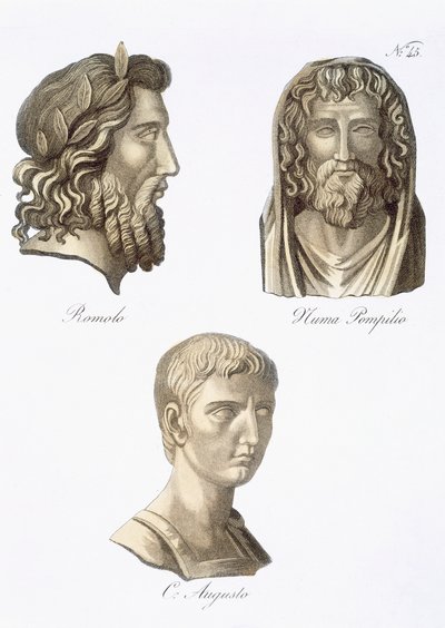 Romulus, Numa Pompilius et Auguste de 